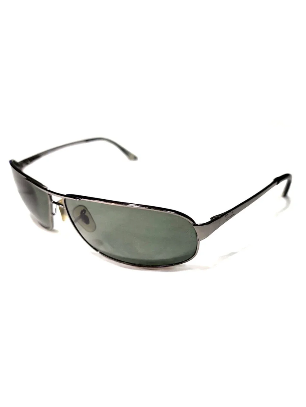 Ray Ban RB3343 004/58 Gunmetal Green Polarized Sunglasses 63-12 Italy